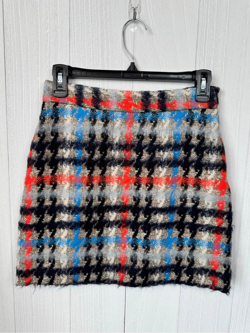 Milly Wool Mohair Alpaca Blend Tweed Skirt Women's Designer Textured 2